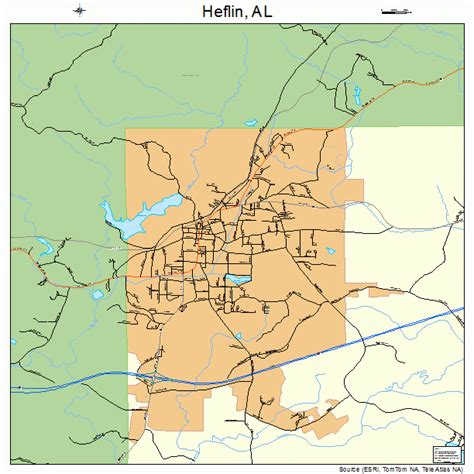 Heflin Alabama Street Map 0133976