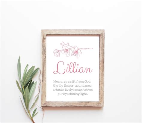Lillian Baby Name Meaning Baby Names Nursery Sign Girl Names Etsy