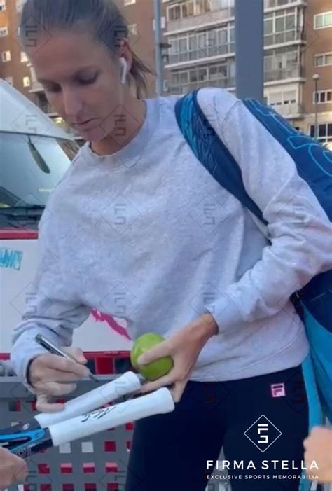 Signed Karolina Pliskova Racket Tennis Icon Autograph