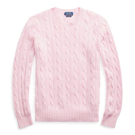 Polo Ralph Lauren Cable Knit Cashmere Sweater In Pink For Men Lyst