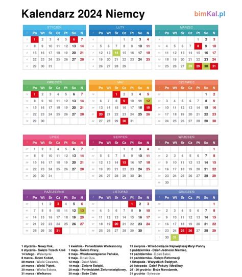 Niemiecki Kalendarz Na 2024 Rok