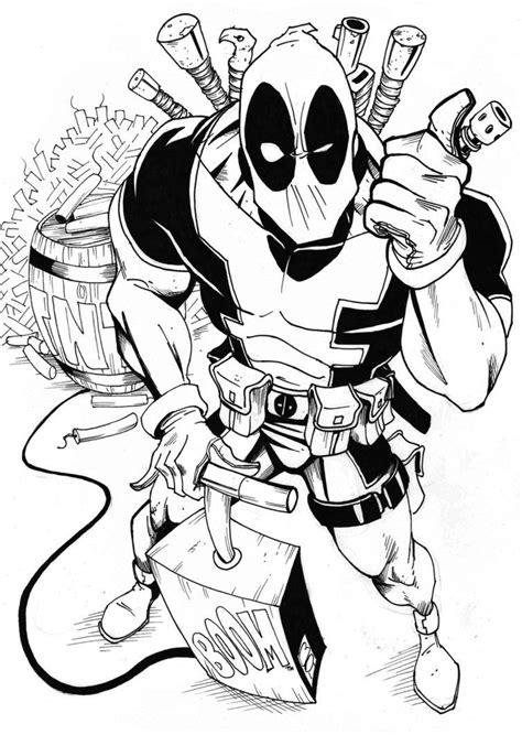 Boy coloring coloring pages for boys halloween coloring pages cartoon coloring pages colouring pages coloring books coloring sheets deadpool superhero silhouette. O Deadpool | Comic book art style, Deadpool art, Deadpool ...