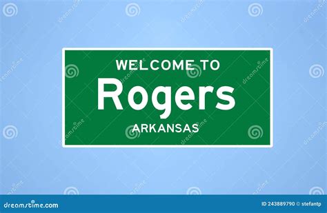Rogers Arkansas City Limit Sign Town Sign From The Usa Stock