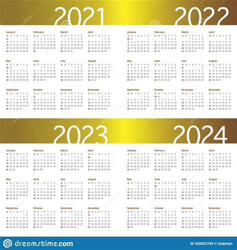 Check spelling or type a new query. Year 2021 2022 2023 2024 Calendar Vector Design Template ...
