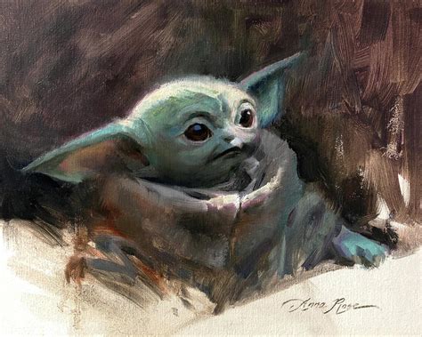 Baby Yoda Painting By Anna Rose Bain Pixels Merch