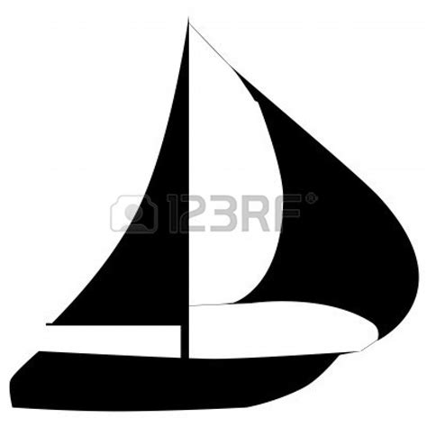 White Sailboat Silhouette