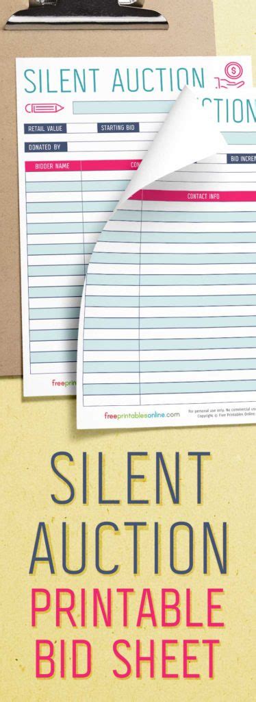 Check spelling or type a new query. Silent Auction Bidding Sheet - Free Printables Online