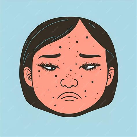 Premium Vector Acne Girl Skin Face Skin Care Concept Vector Illustration