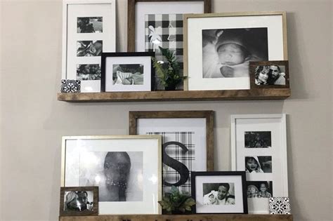 Decorative wall photo display ledges. DIY Picture Ledge | Picture ledge, Family photo wall ...