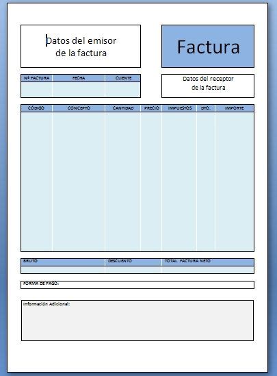 Imagenes De Facturas Facturas Presupuesto Excel