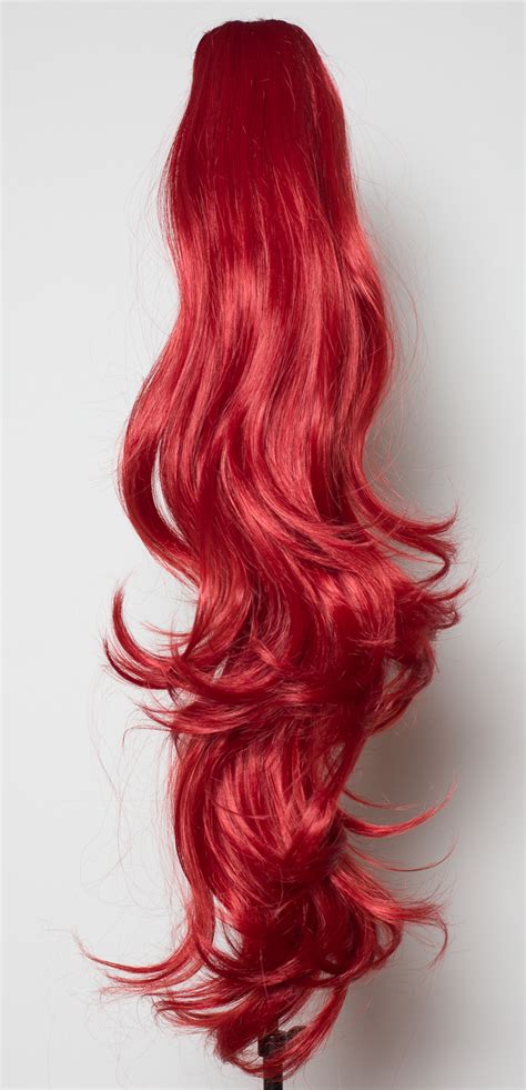 Ponytail Hairpiece Clip In Hair Extensions Pillar Red Reversible 4