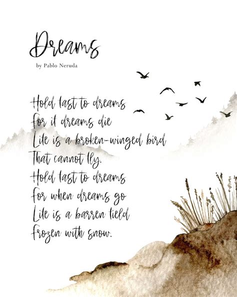 Dreams Poem By Langston Hughes Poetry Art Print Quote Bedroom Etsy