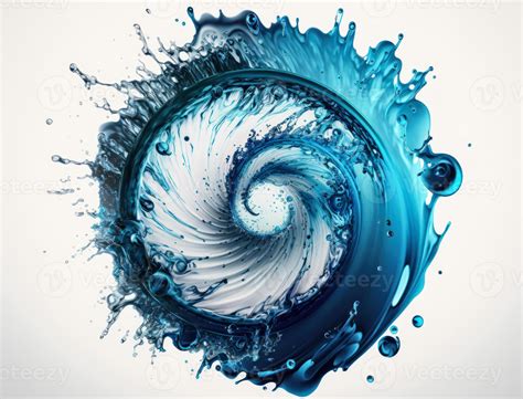 Radial Spiral Water Splash Background Created With Generative Ai