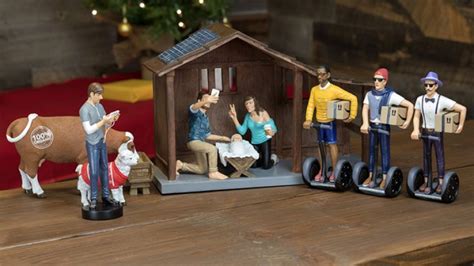 hipster christmas nativity scene is firstly ironic pictolic
