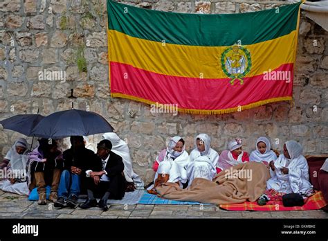 Ethiopian Orthodox Christian Pilgrims Gathered During Easter At The