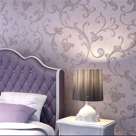 Luxury Wallpaper Roll Purple Damask Victorian Textured
