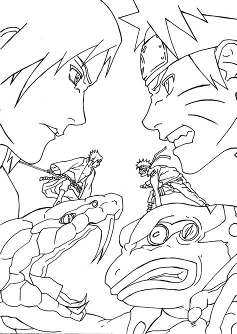 Naruto Vs Sasuke Pour Imprimer Le Coloriage Sketch Coloring Page