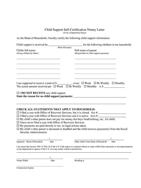 Child Support Notarized Letter Sample Fill Out And Sign Online Dochub