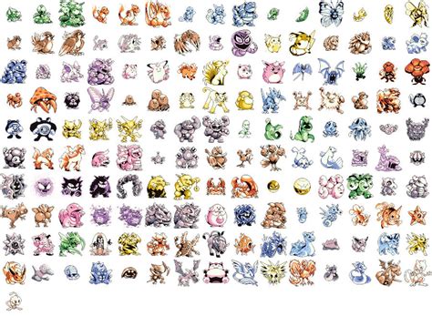 Classic Pokemon Red And Blue Sprites All 151 First Generation Etsy Norway
