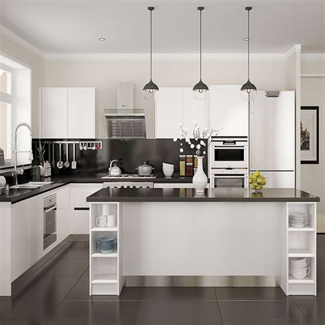 Modern Black Matte Acrylic Kitchen Cabinets Design China Manufacturer