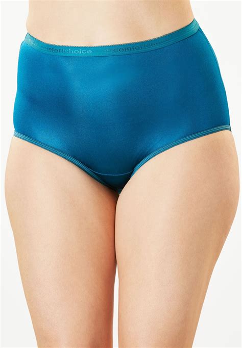 10 Pack Nylon Full Cut Brief By Comfort Choice Plus Size Panty Packs