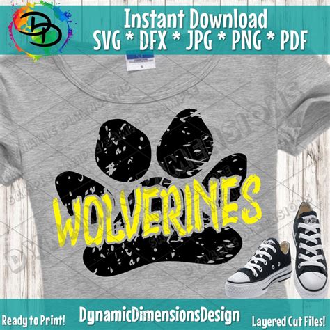 Download Wolverines svg, Paw Print svg, dxf, svg, Wolverine, svg, football, vol By Dynamic Dimensions ...