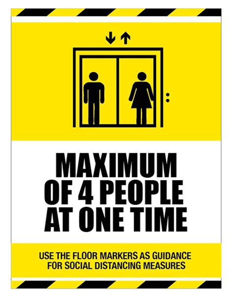 Lift Social Distancing Floor Graphic Maximum Of 4 People