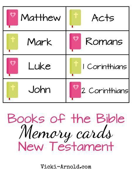 Free Books Of The Bible Cards With Images Bible Cards Bible Memory