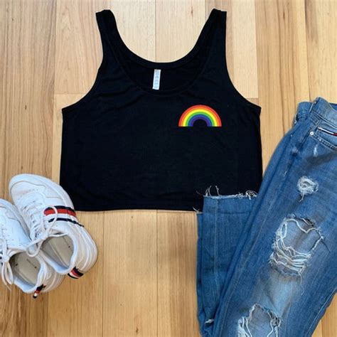 Pride Celebration Crop Top Cropped Tank Top Shirt Rainbow Gay Etsy