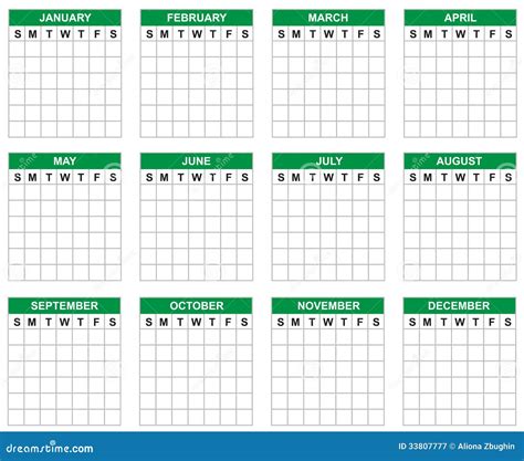 Blank Calendar Stock Vector Illustration Of Green Business 33807777