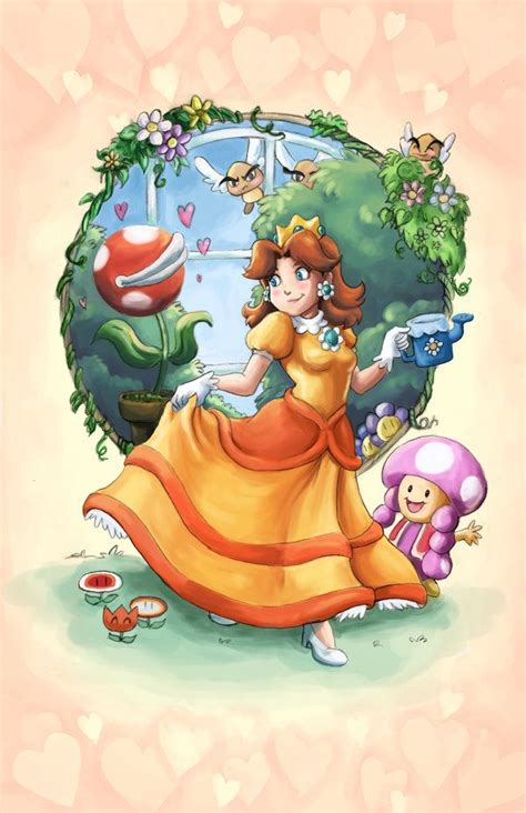 Princess Daisy In He Garden She Is With Toadette Piranha Plant And A