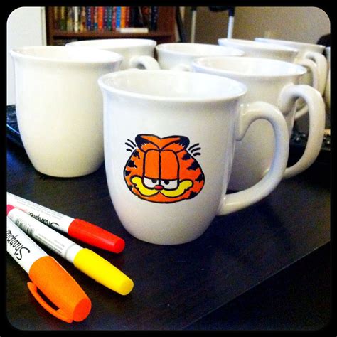 Tried The Sharpie Mug Craft Use Oil Based Markers Garfield Great T