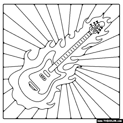 Electric Guitar Coloring Page