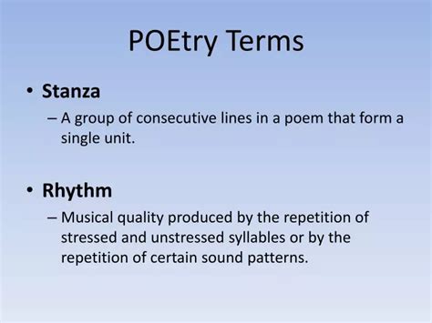 Ppt Poetry Terms Powerpoint Presentation Free Download Id1111926