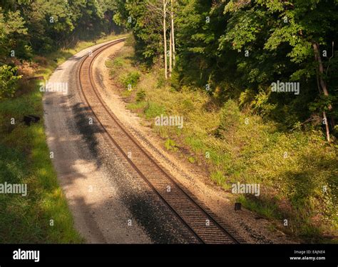 Main Line Train Track Switches And Yard Stock Photo Alamy