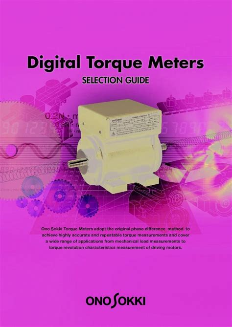 Pdf Digital Torque Meters Ono Sokki Technologies · Digital Torque