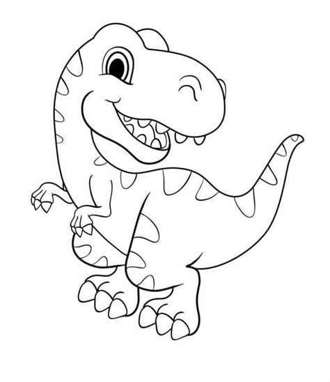 Dibujos De Bebé Dinosaurio 3 Para Colorear Para Colorear Pintar E