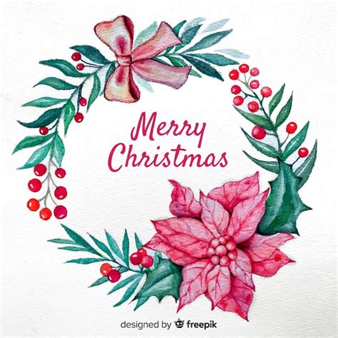 Free Vector Hand Drawn Christmas Wreath
