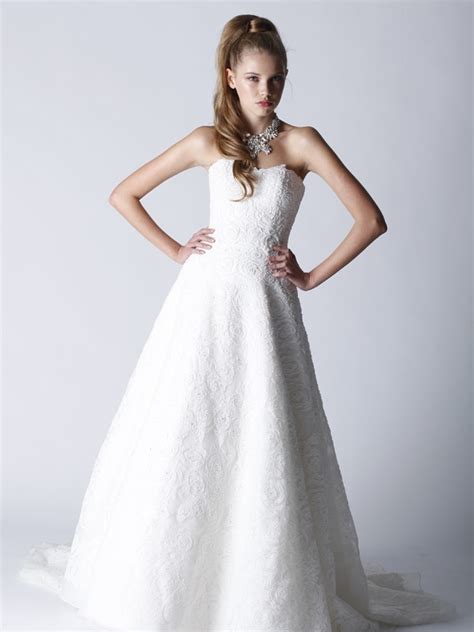 Romantic Lace Strapless Full A Line Wedding Dress By Melissa Sweet