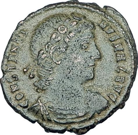 Constantine I The Great 330ad Authentic Ancient Roman Coin W Soldiers I65972 Ancient Roman