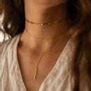 Dainty K Gold Chain Drop Choker Necklace By Elk Bloom