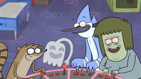Regular Show Rigby Mordecai Muscle Man And High Five Ghost Regular Show The Mighty Boosh