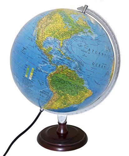 Replogle Toledo Blue Ocean Illuminated Desktop Globe With Hardwood