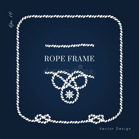 Nautical Vector Frame Rope Knot Border Design Stock Illustration