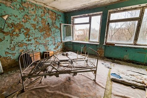 Premium Photo Pripyat Chernobyl Exclusion Zone The Interior Of The Ward In A Hospital In An