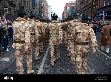 Members Of The Royal Irish Regiment Rir Parade At Homecoming From Iraq