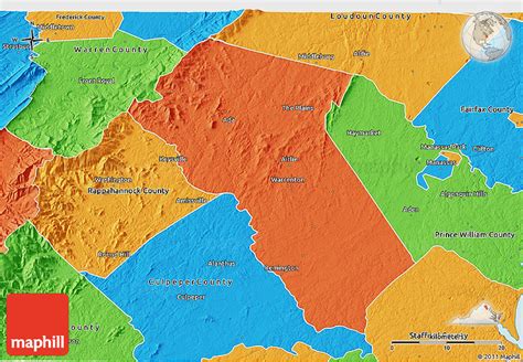 Political 3d Map Of Fauquier County