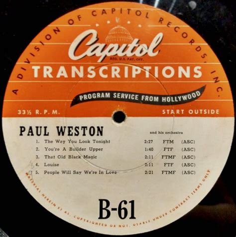 Paul Weston And His Orchestra Paul Weston And His Orchestra 1946