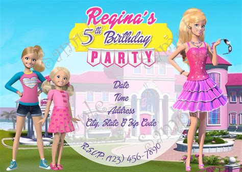 Barbie In The Dream House Birthday Party Invitation 5x7 Or 4x6 Inches Fiesta De Barbie Barbie