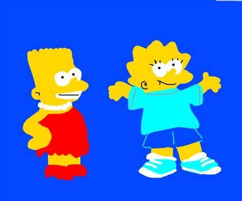 Lisa And Bart Simpsons But Gender Swapped Drawception